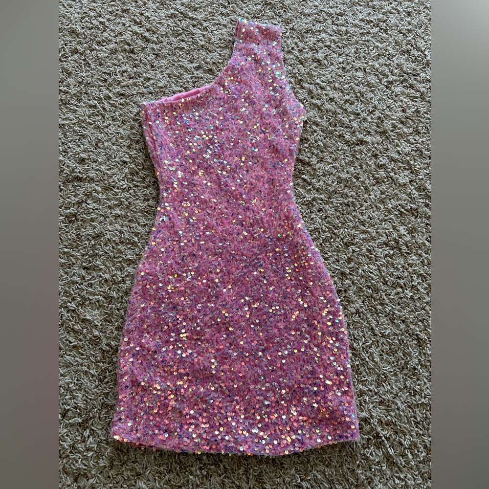 Pink Sequin Juniors XS Dress - Picture 2 of 4
